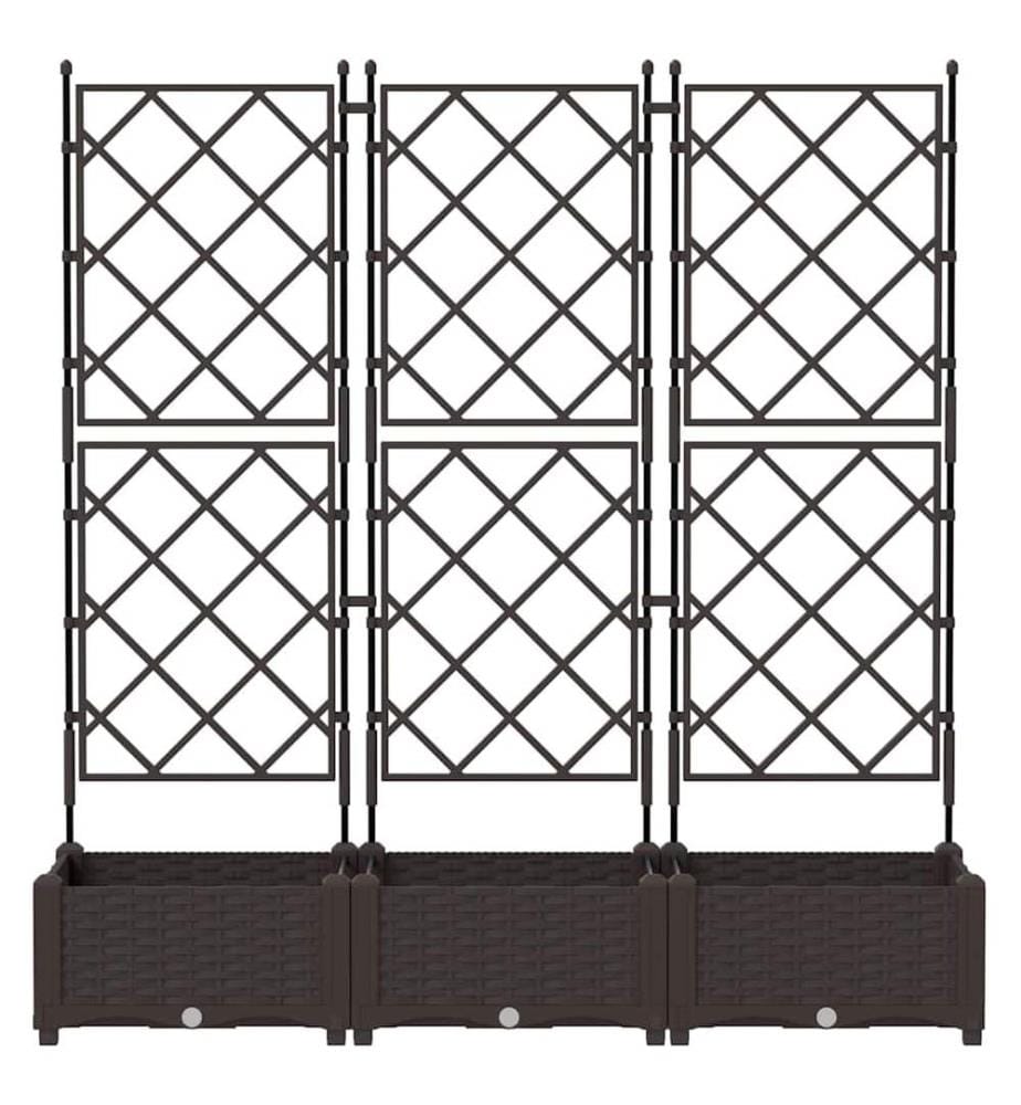 vidaXL Cache-pot de jardin 3 pcs Marron 120 x 40 x 125,5 cm Plastique