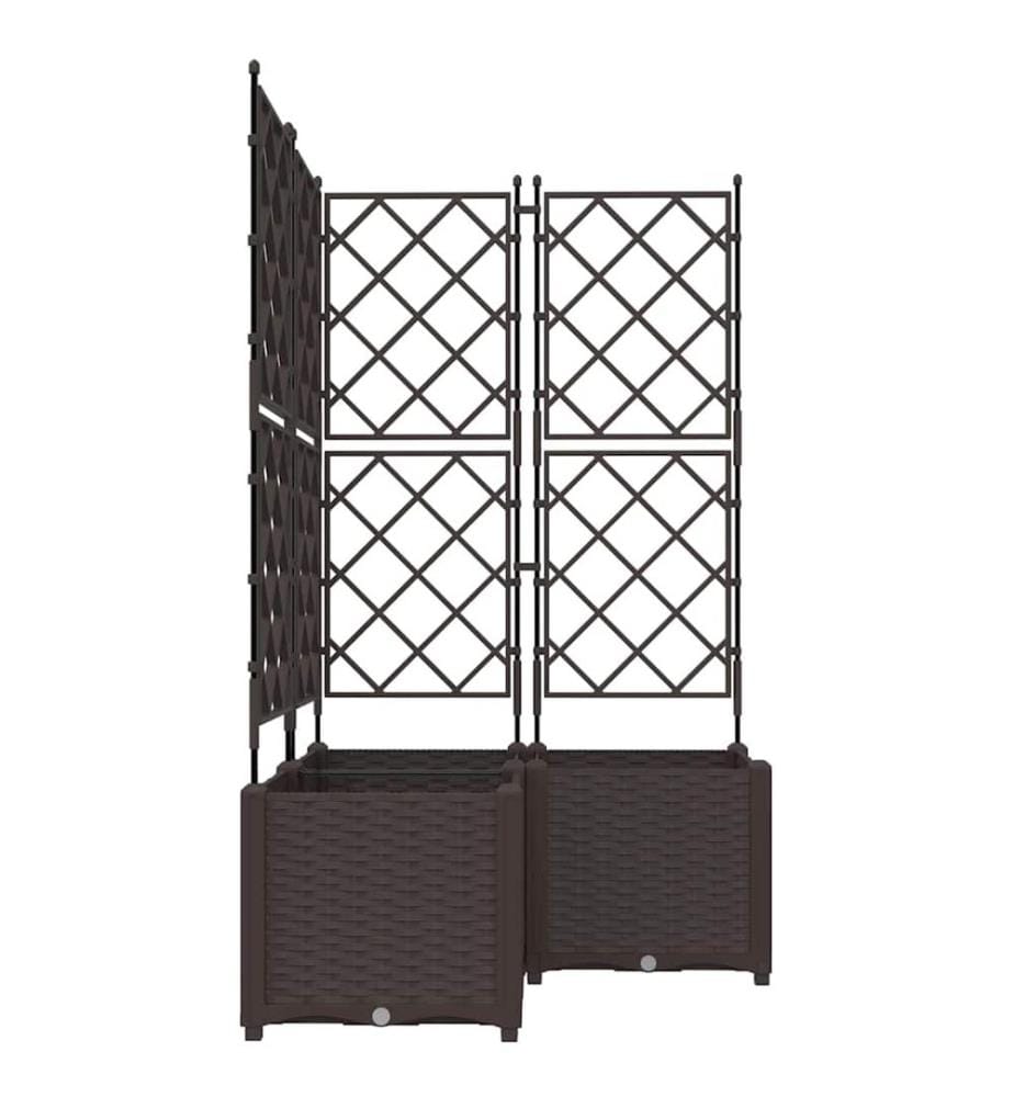 vidaXL Cache-pot de jardin 3 pcs Marron 80 x 80 x 143 cm Plastique