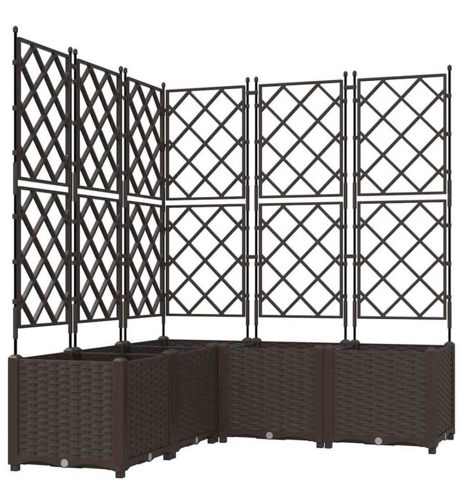 vidaXL Cache-pot de jardin 5 pcs Marron 120 x 120 x 143 cm Plastique