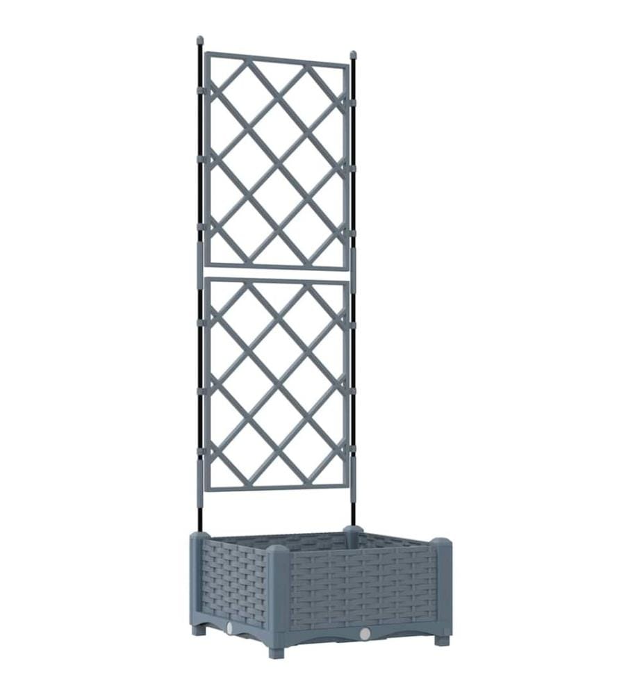 vidaXL Cache-pot de jardin Gris Clair 40 x 40 x 125,5 cm Plastique