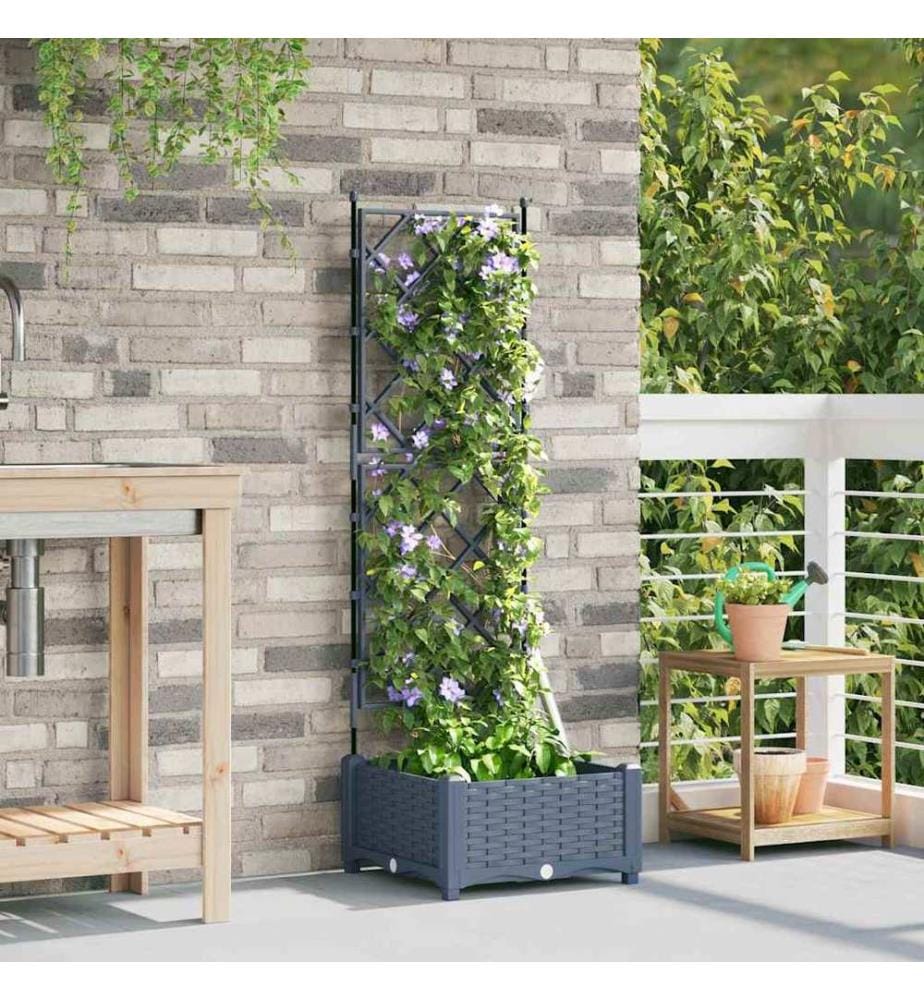 vidaXL Cache-pot de jardin Gris Clair 40 x 40 x 125,5 cm Plastique