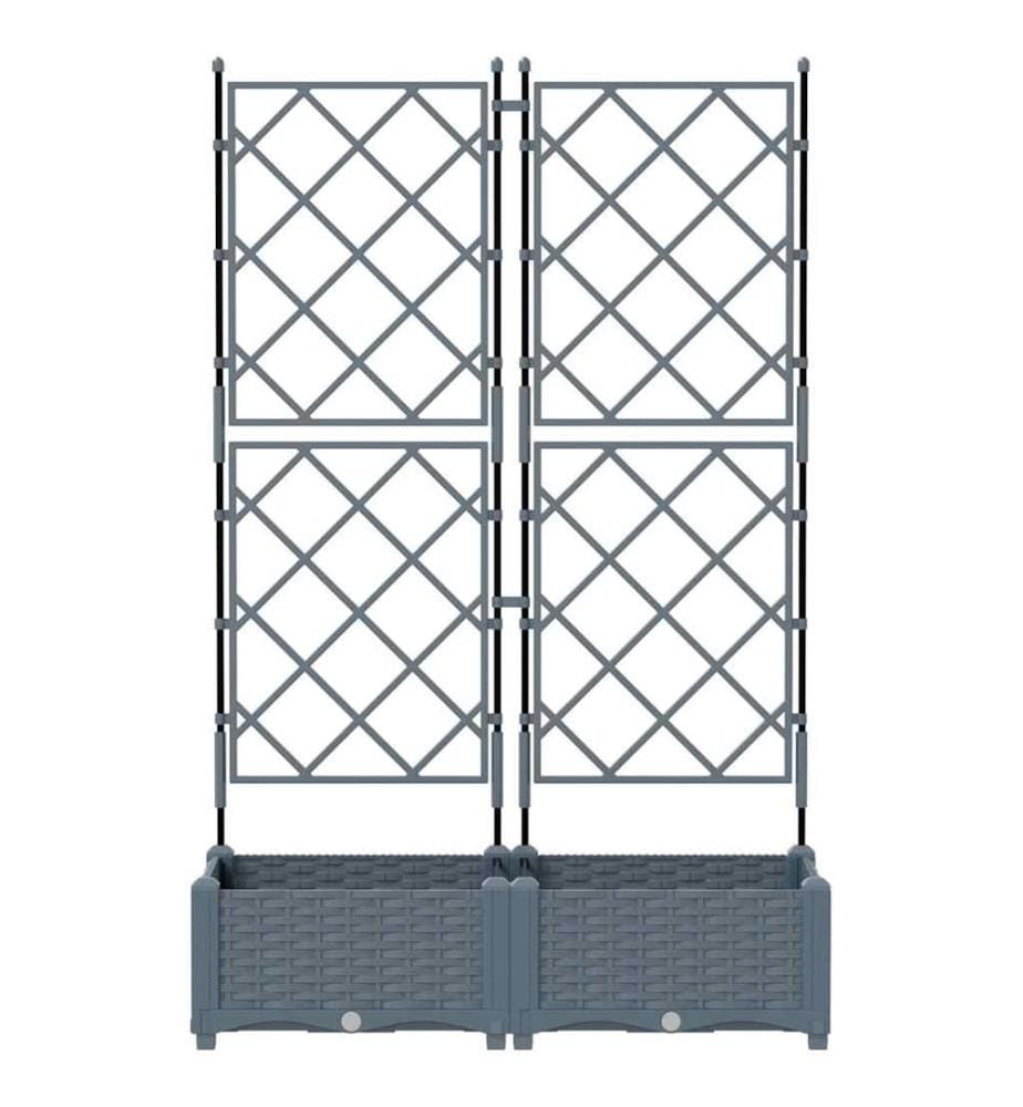 vidaXL Cache-pot de jardin 2 pcs Gris Clair 80 x 40 x 125,5 cm
