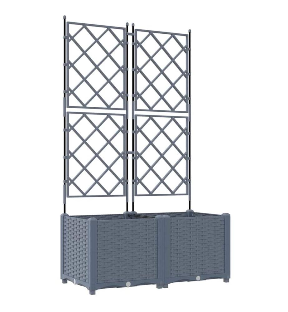 vidaXL Cache-pot de jardin 2 pcs Gris Clair 80 x 40 x 143 cm Plastique