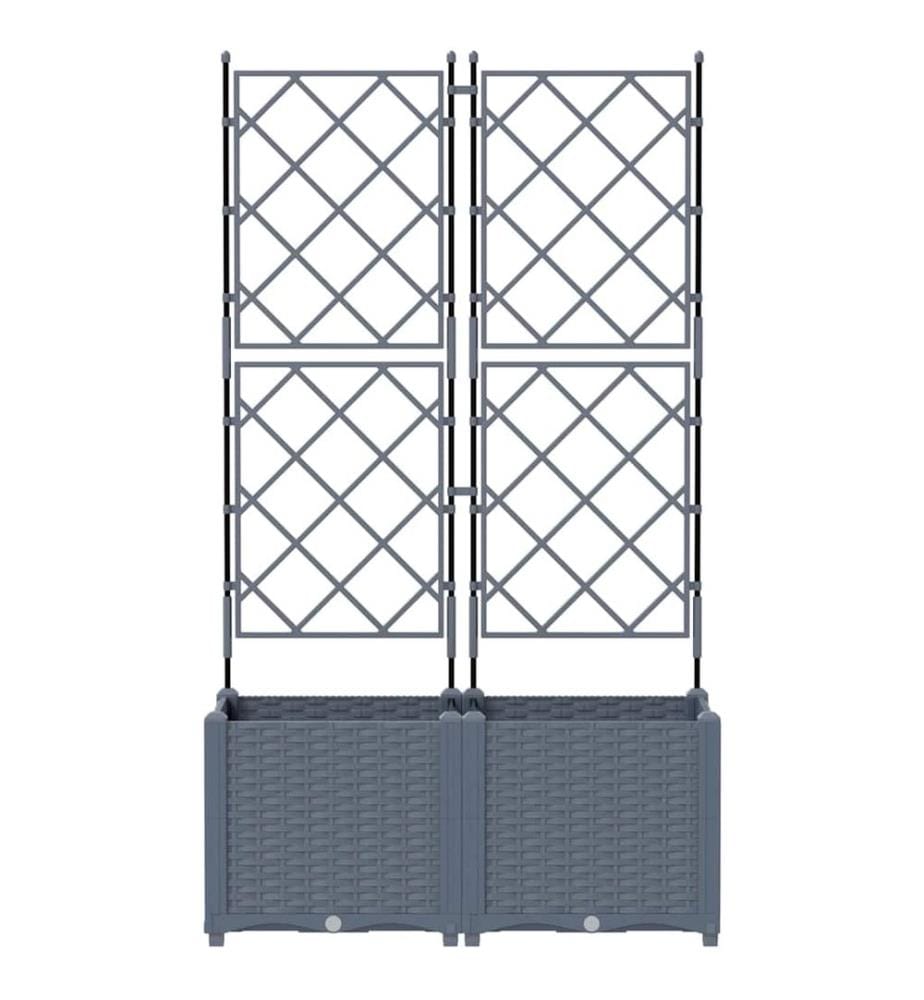 vidaXL Cache-pot de jardin 2 pcs Gris Clair 80 x 40 x 143 cm Plastique