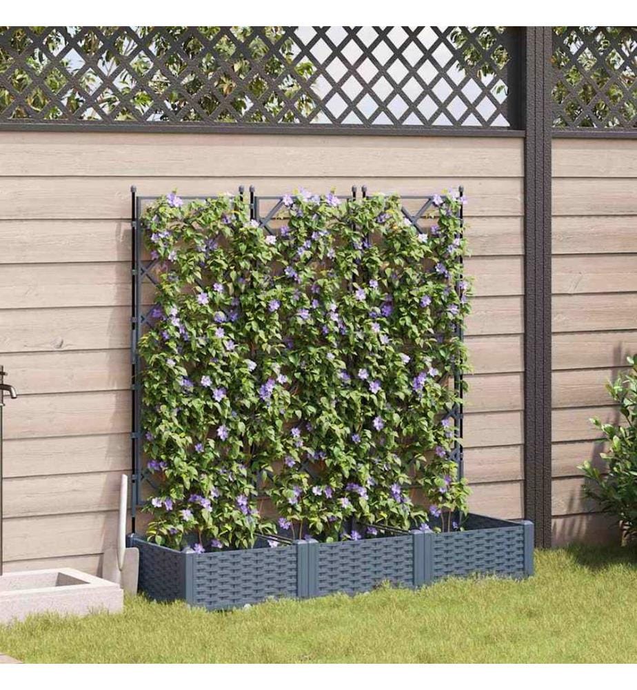 vidaXL Cache-pot de jardin 3 pcs Gris Clair 120 x 40 x 125,5 cm