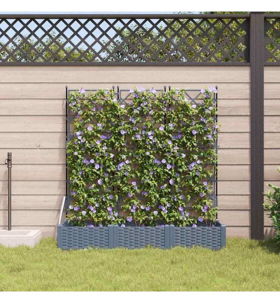 vidaXL Cache-pot de jardin 3 pcs Gris Clair 120 x 40 x 125,5 cm