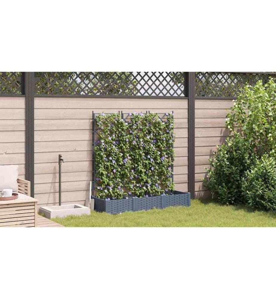 vidaXL Cache-pot de jardin 3 pcs Gris Clair 120 x 40 x 125,5 cm