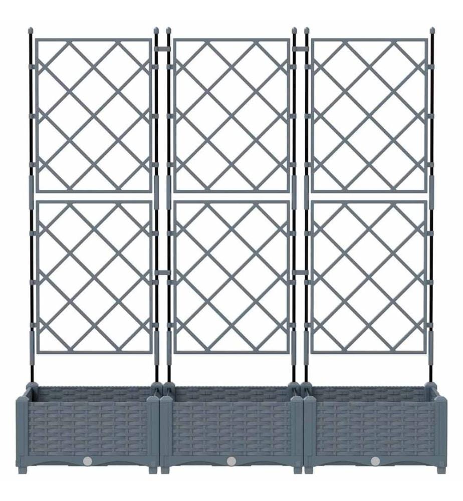vidaXL Cache-pot de jardin 3 pcs Gris Clair 120 x 40 x 125,5 cm