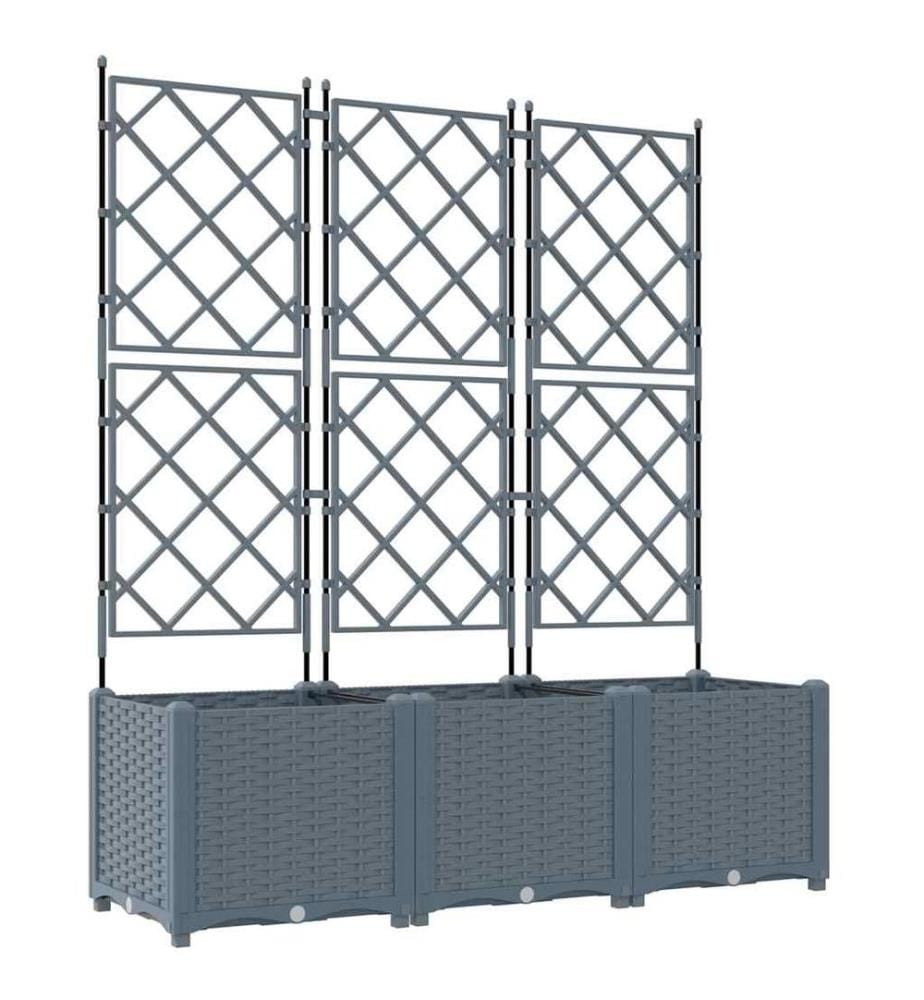 vidaXL Cache-pot de jardin 3 pcs Gris Clair 120 x 40 x 143 cm