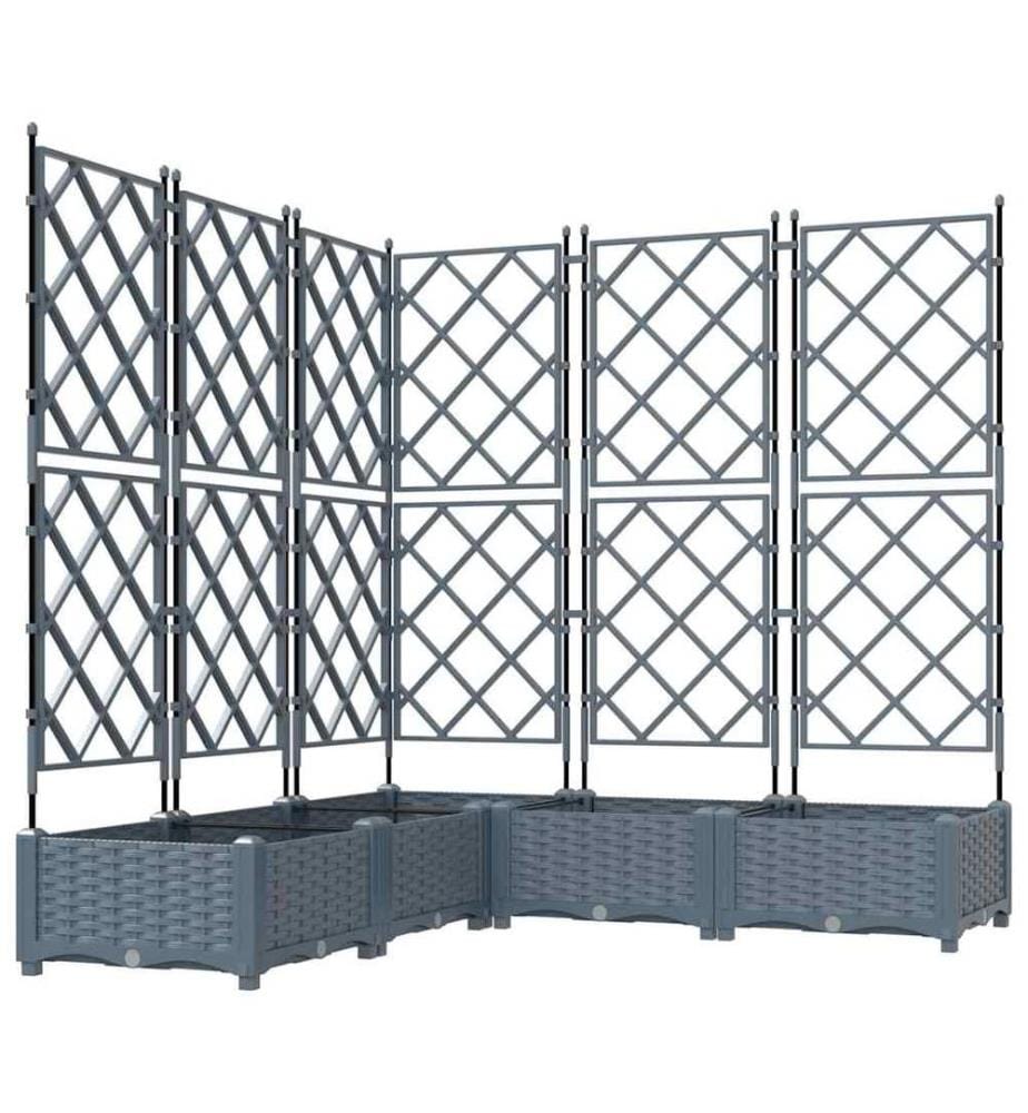 vidaXL Cache-pot de jardin 5 pcs Gris Clair 120 x 120 x 125,5 cm
