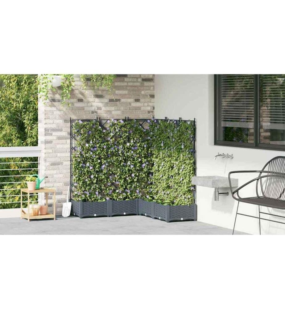 vidaXL Cache-pot de jardin 5 pcs Gris Clair 120 x 120 x 125,5 cm