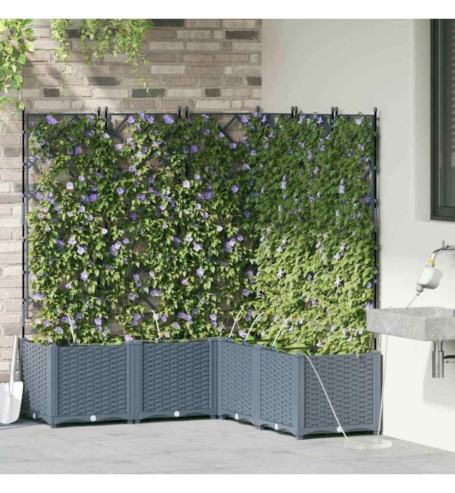 vidaXL Cache-pot de jardin 5 pcs Gris Clair 120 x 120 x 142 cm
