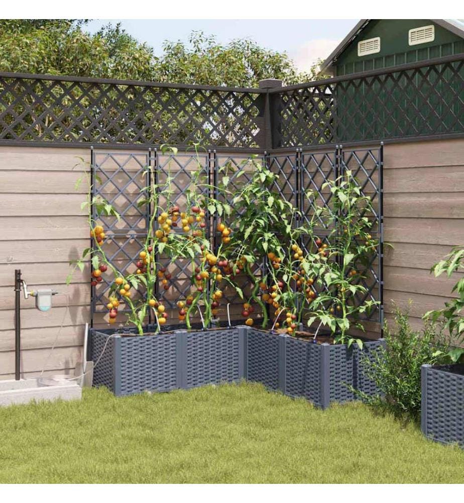 vidaXL Cache-pot de jardin 5 pcs Gris Clair 120 x 120 x 142 cm