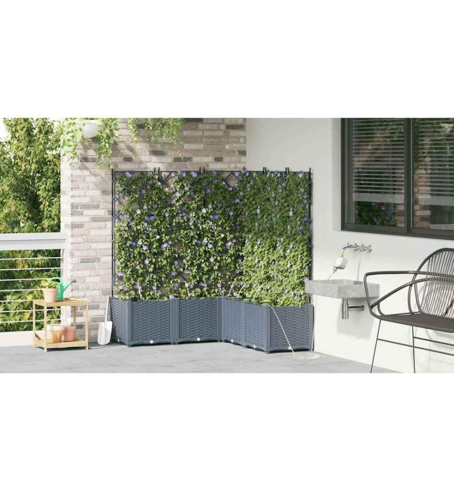 vidaXL Cache-pot de jardin 5 pcs Gris Clair 120 x 120 x 142 cm