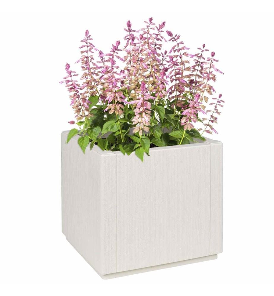 vidaXL Boîte de fleurs de jardin Blanc 36 x 36 x 35 cm PP