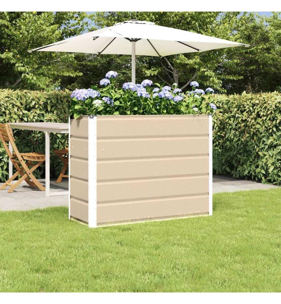 vidaXL Jardinière Ivoire 100 x 40 x 75 cm Acier