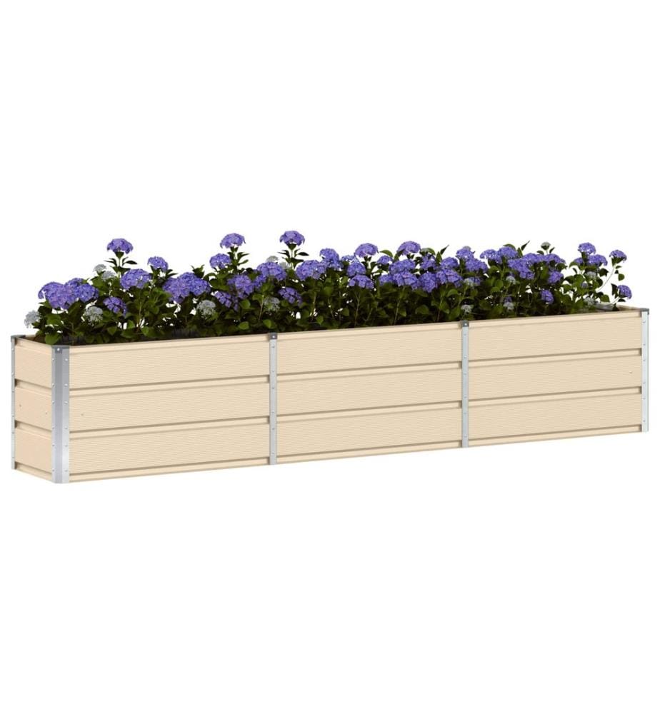 vidaXL Jardinière Ivoire 240 x 40 x 45 cm Acier