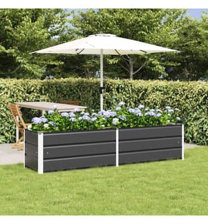 vidaXL Jardinière Anthracite 195 x 50 x 45 cm Acier galvanisé