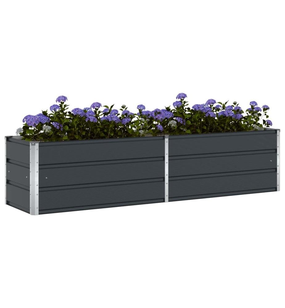 vidaXL Jardinière Anthracite 195 x 50 x 45 cm Acier galvanisé