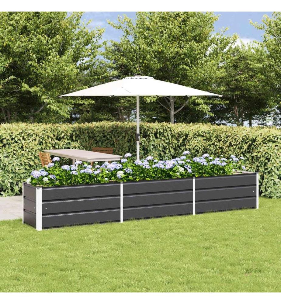 vidaXL Jardinière Anthracite 290 x 50 x 45 cm Acier galvanisé