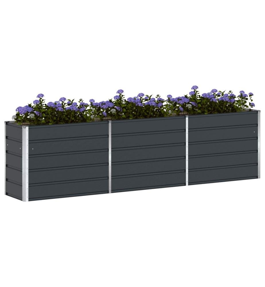 vidaXL Jardinière Anthracite 290 x 50 x 75 cm Acier galvanisé