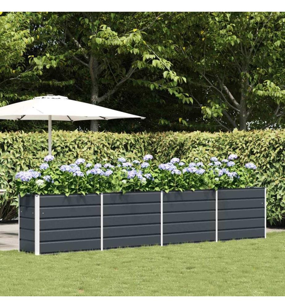vidaXL Jardinière Anthracite 385 x 50 x 75 cm Acier galvanisé