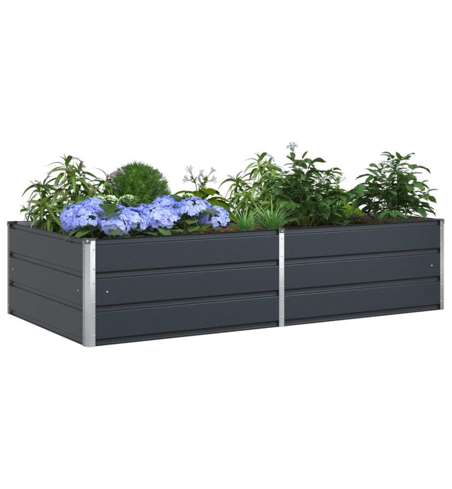 vidaXL Jardinière Anthracite 195 x 100 x 45 cm Acier galvanisé