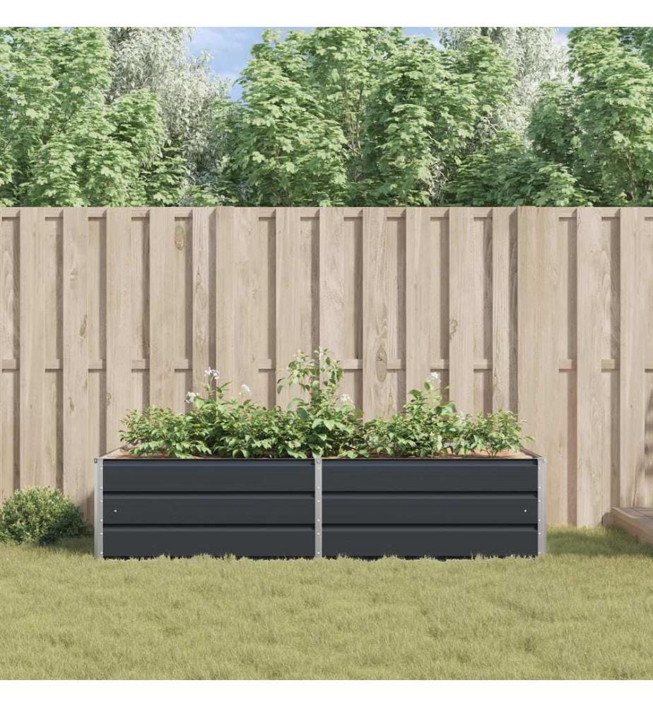 vidaXL Jardinière Anthracite 195 x 100 x 45 cm Acier galvanisé