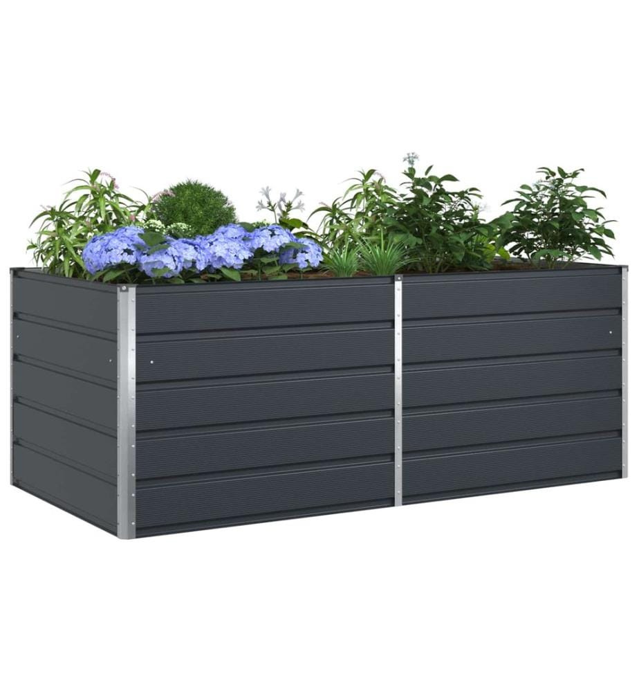 vidaXL Jardinière Anthracite 195 x 100 x 75 cm Acier galvanisé