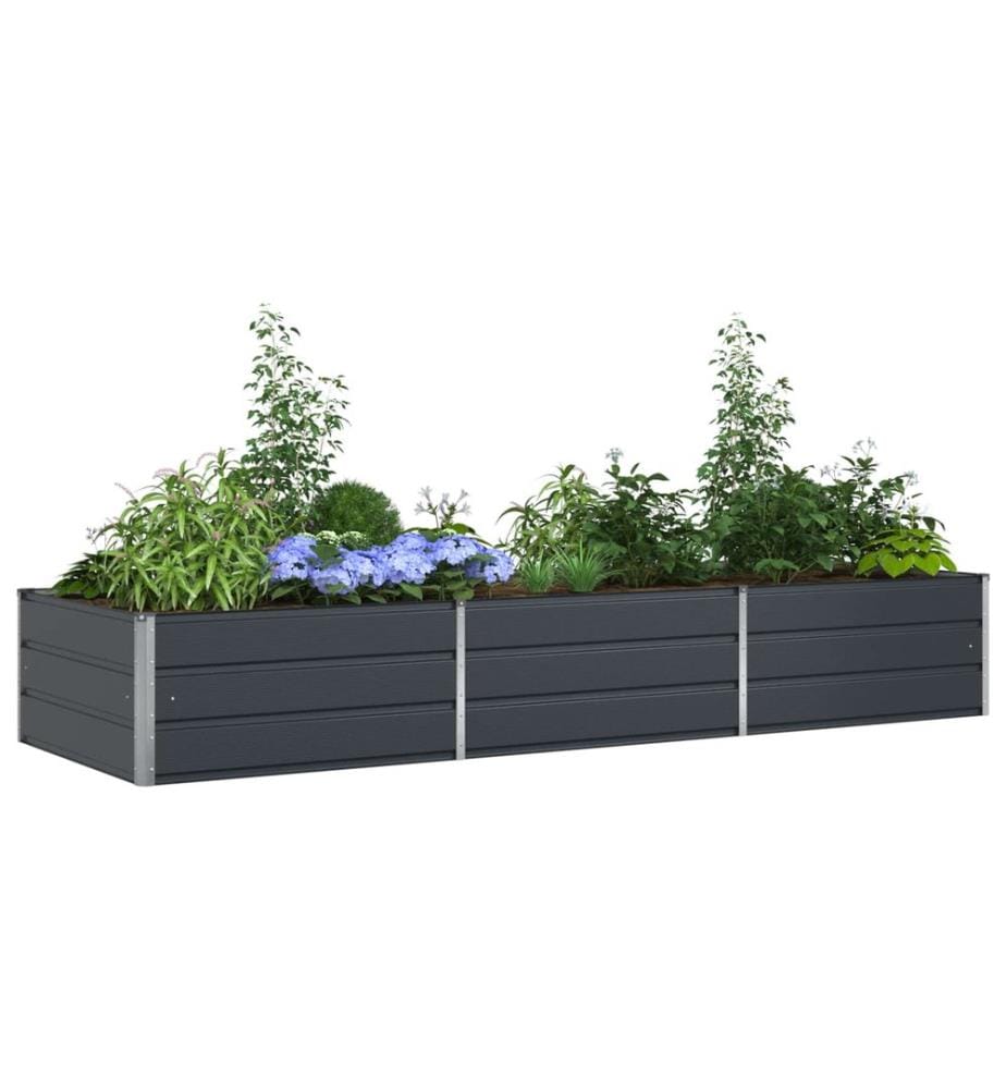 vidaXL Jardinière Anthracite 290 x 100 x 45 cm Acier galvanisé