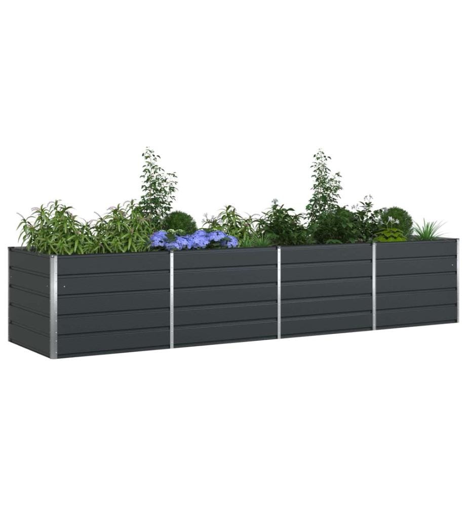 vidaXL Jardinière Anthracite 385 x 100 x 75 cm Acier galvanisé