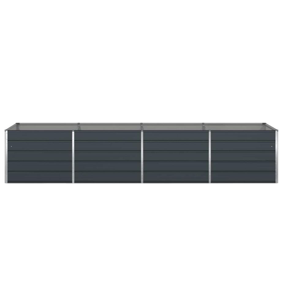 vidaXL Jardinière Anthracite 385 x 100 x 75 cm Acier galvanisé
