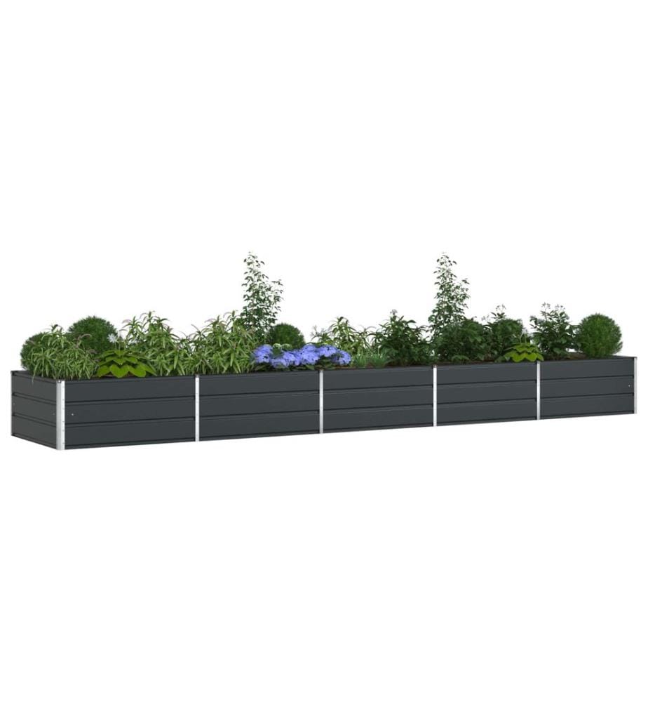 vidaXL Jardinière Anthracite 480 x 100 x 45 cm Acier galvanisé