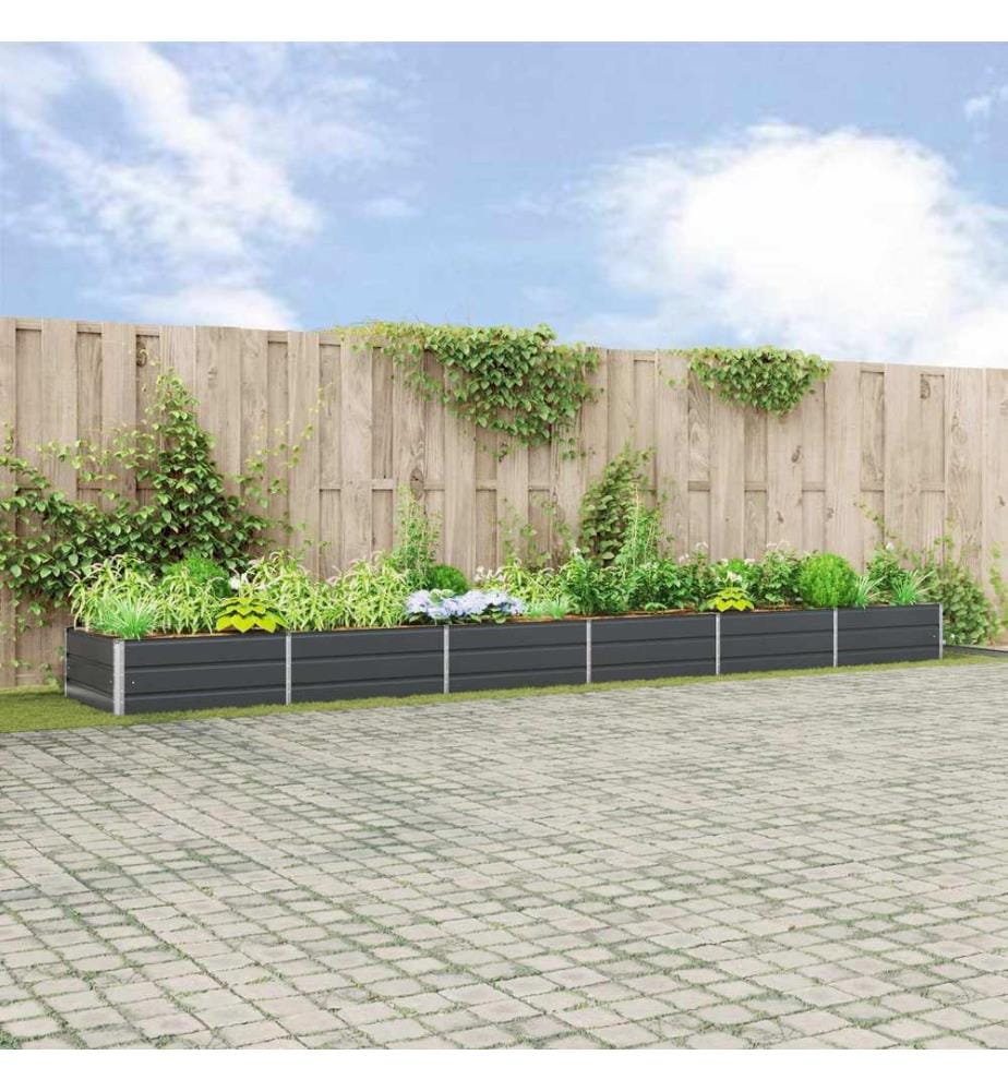 vidaXL Jardinière Anthracite 580 x 100 x 45 cm Acier galvanisé
