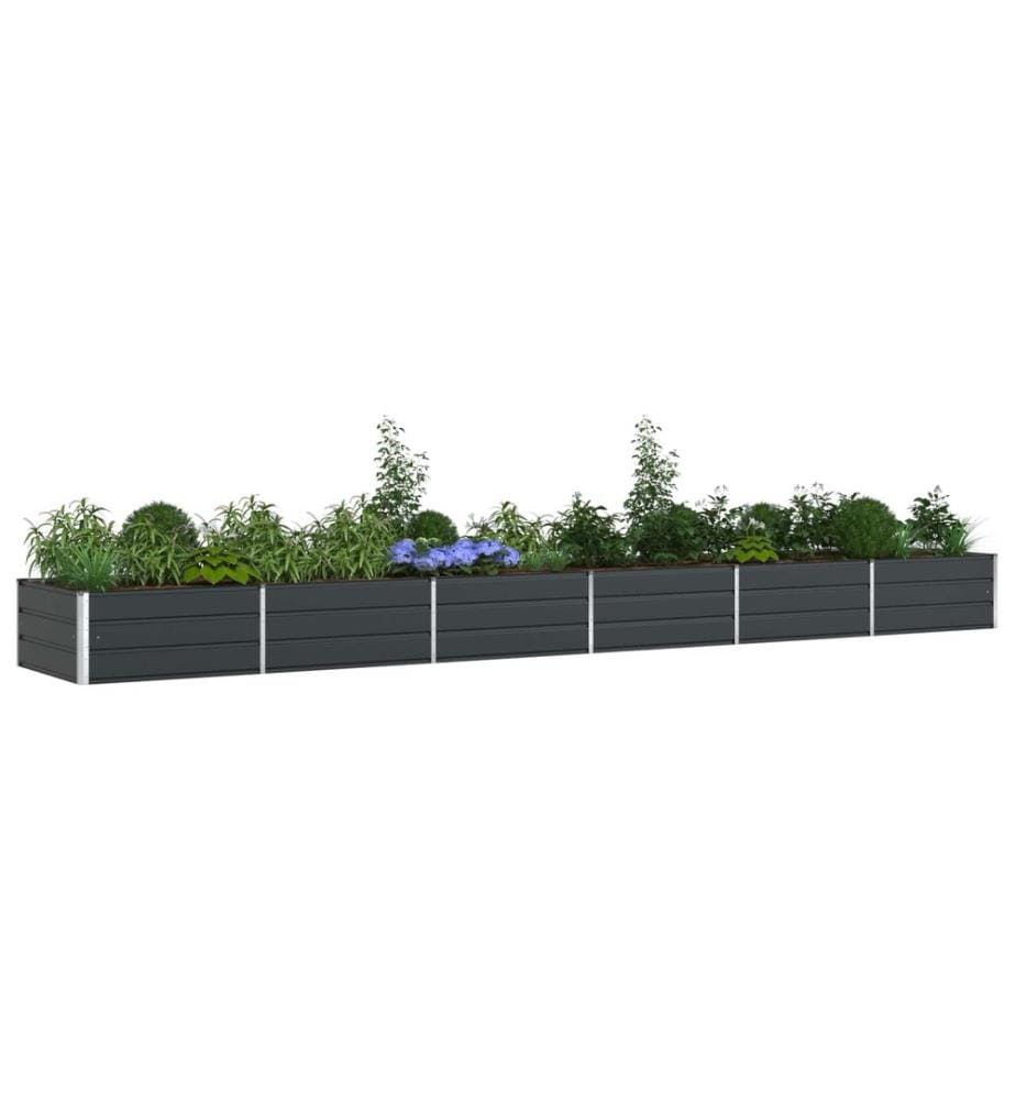 vidaXL Jardinière Anthracite 580 x 100 x 45 cm Acier galvanisé