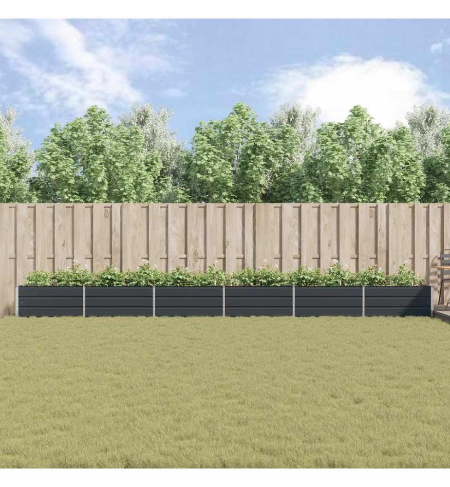vidaXL Jardinière Anthracite 580 x 100 x 45 cm Acier galvanisé