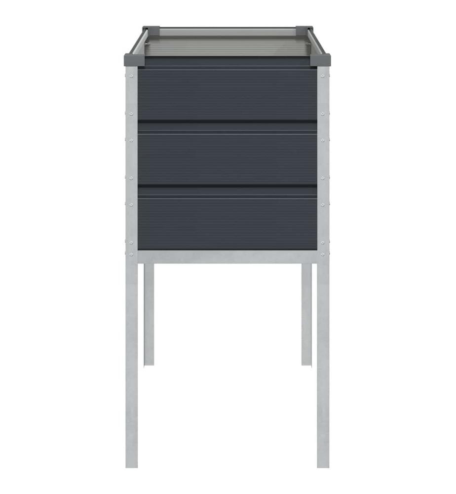 vidaXL Jardinière Anthracite 100 x 45 x 90 cm Acier galvanisé