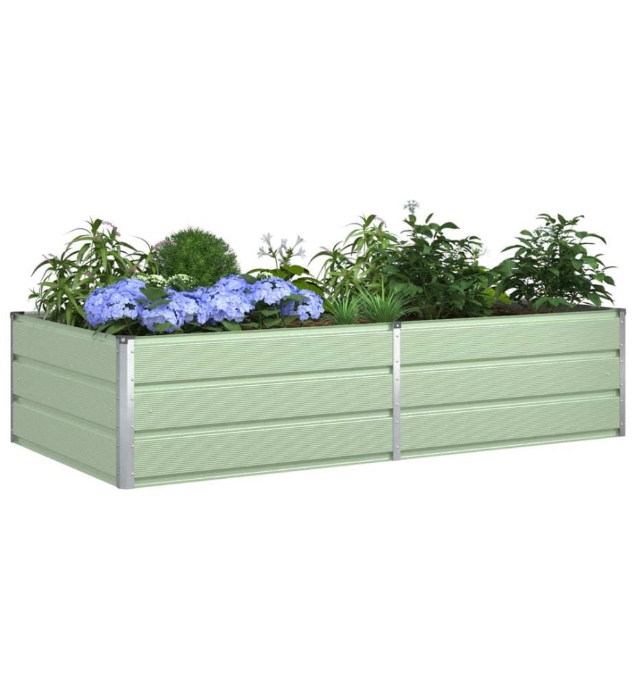 vidaXL Jardinière Vert pastel 195 x 100 x 45 cm Acier galvanisé
