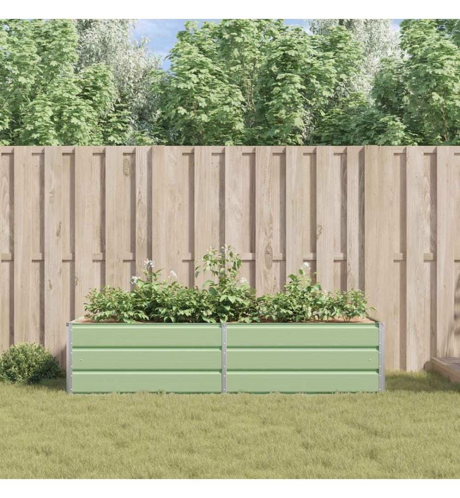 vidaXL Jardinière Vert pastel 195 x 100 x 45 cm Acier galvanisé