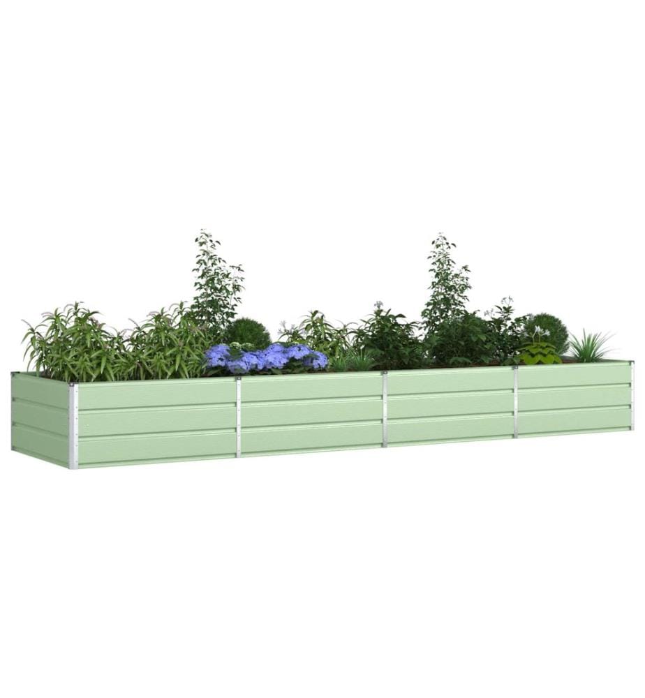 vidaXL Jardinière Vert pastel 385 x 100 x 45 cm Acier galvanisé