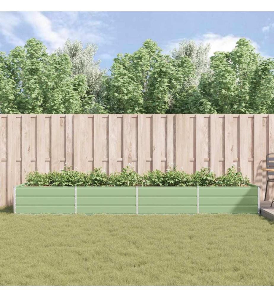 vidaXL Jardinière Vert pastel 385 x 100 x 45 cm Acier galvanisé
