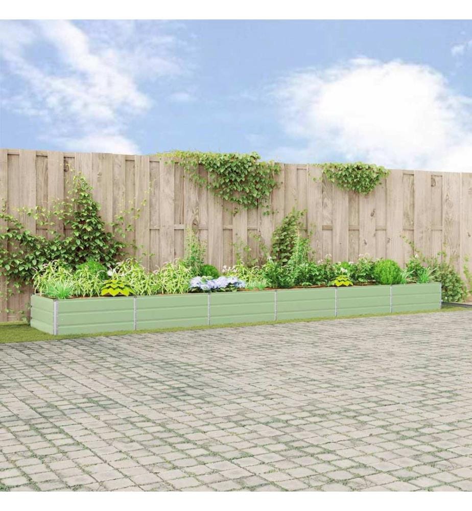 vidaXL Jardinière Vert pastel 580 x 100 x 45 cm Acier galvanisé