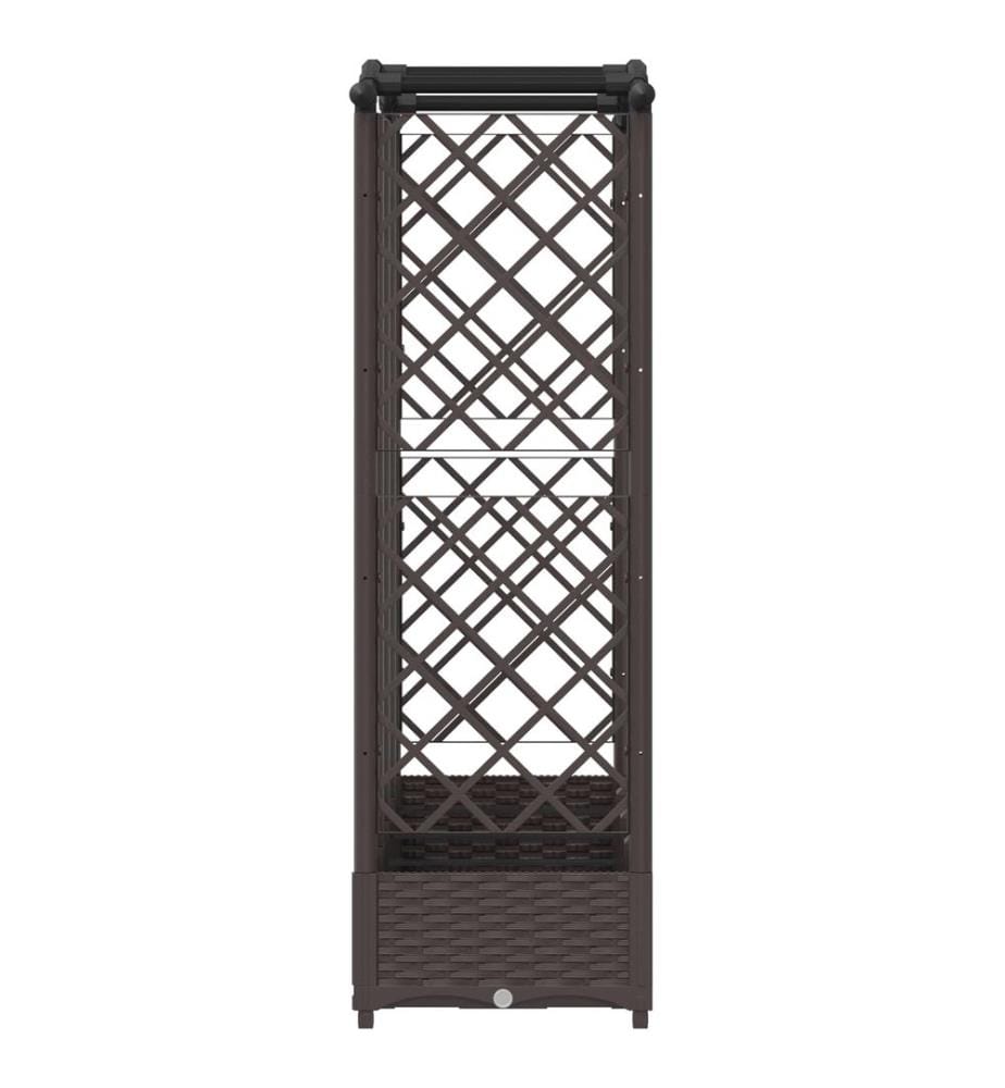 vidaXL Lit Élevé avec Treillis et Toit Marron 203,5 x 40 x 125 cm PP