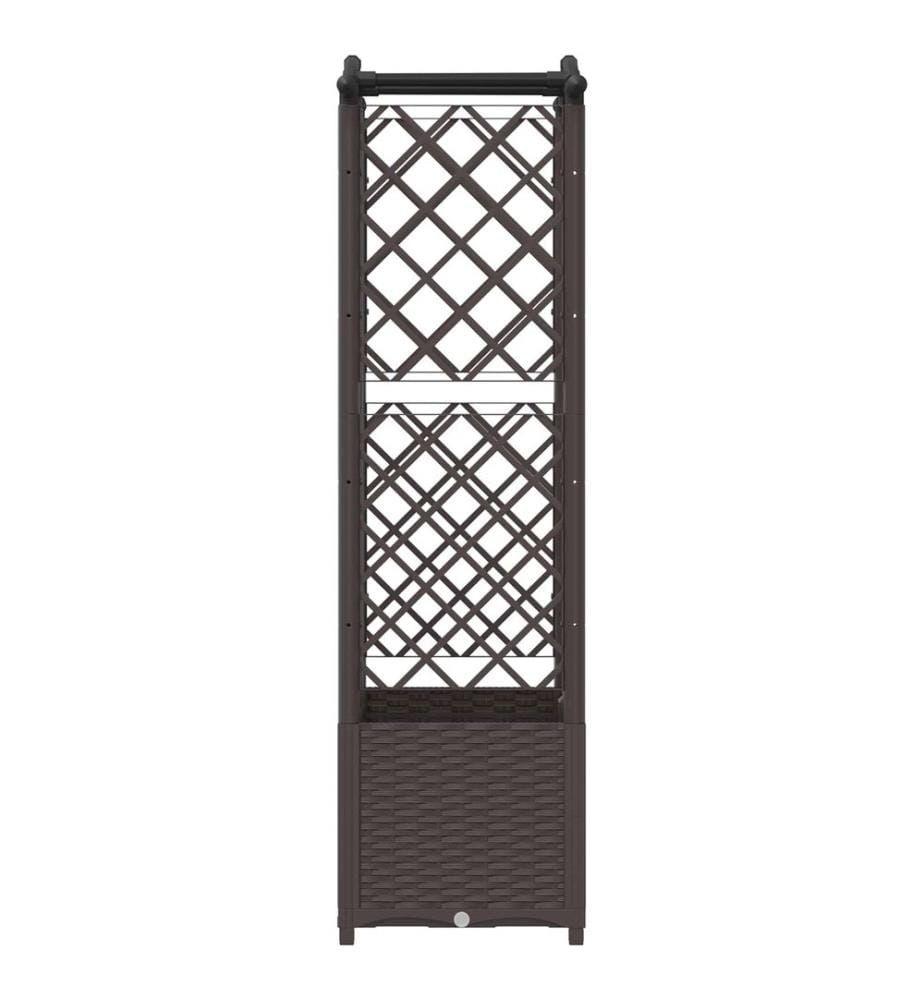 vidaXL Lit Élevé avec Treillis et Toit Marron 122 x 40 x 141 cm PP