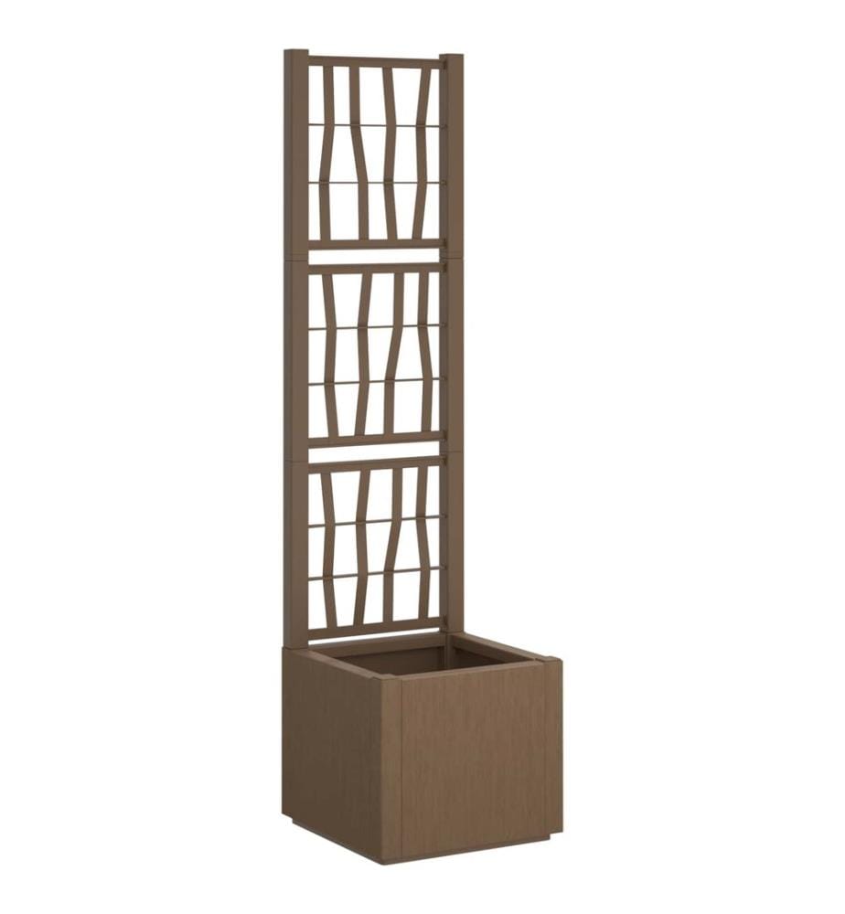 vidaXL Bac à fleurs avec Treillis Marron 36 x 36 x 140 cm PP