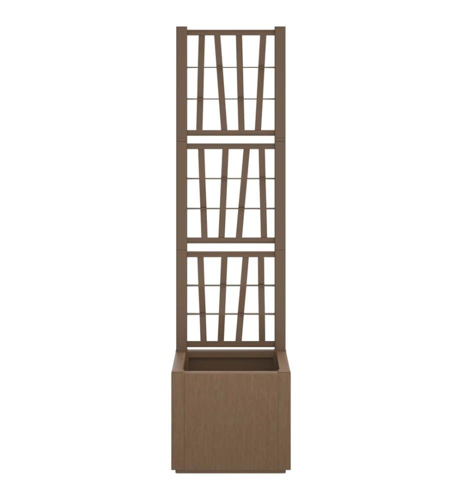 vidaXL Bac à fleurs avec Treillis Marron 36 x 36 x 140 cm PP