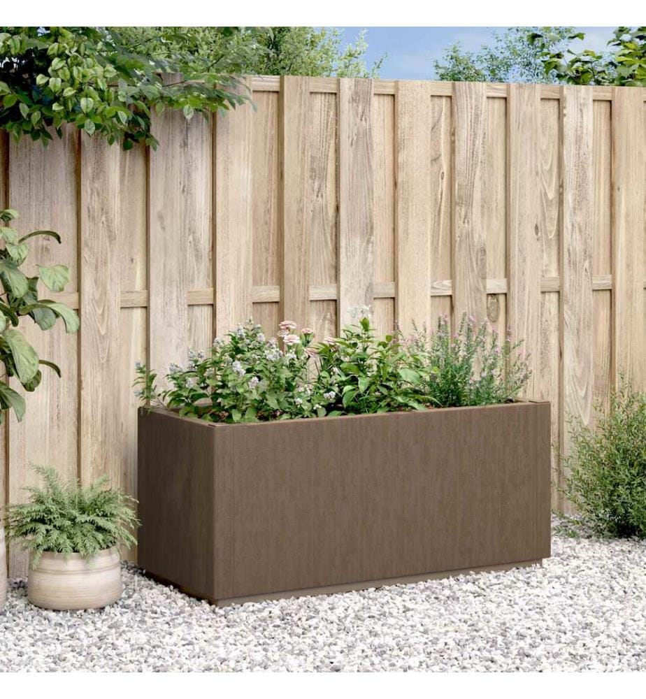 vidaXL Boîte de fleurs de jardin Marron 80 x 36 x 35 cm PP