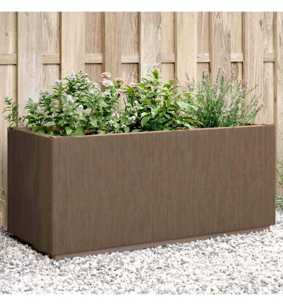 vidaXL Boîte de fleurs de jardin Marron 80 x 36 x 35 cm PP