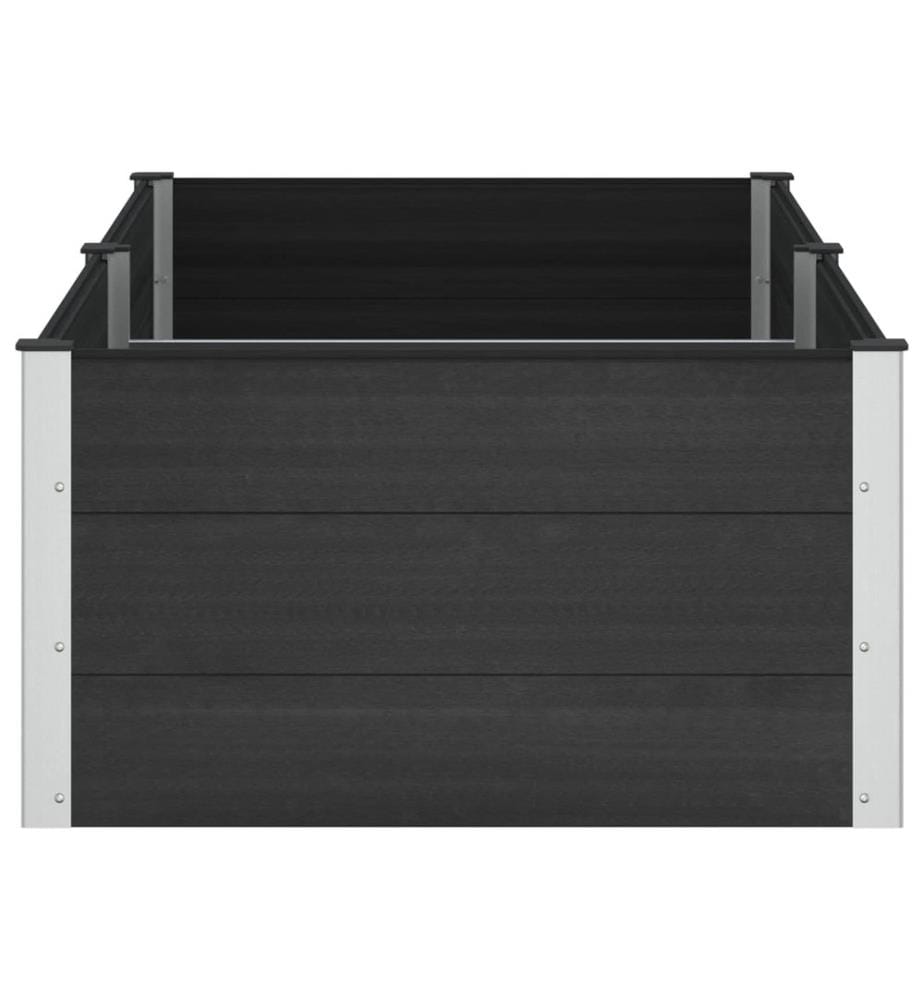 vidaXL Jardinière surélevée Noir 200 x 100 x 54 cm