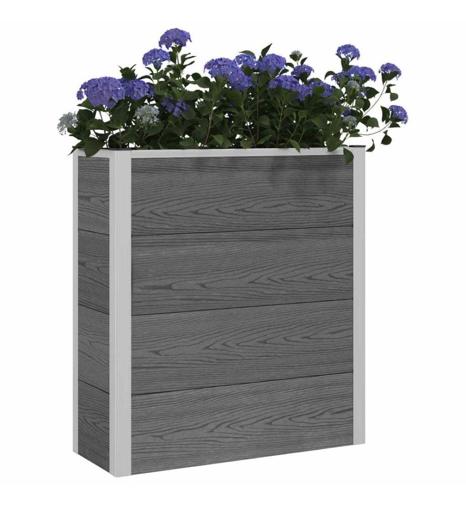 vidaXL Jardinière surélevée Gris 75 x 30 x 22 cm WPC et Aluminium